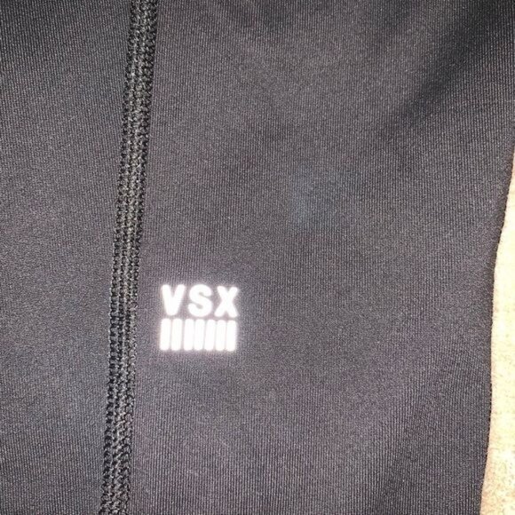 Victorias Secret VSX Sport Black Leggings With Pink Logo & Striped Design Size S - Picture 5 of 10